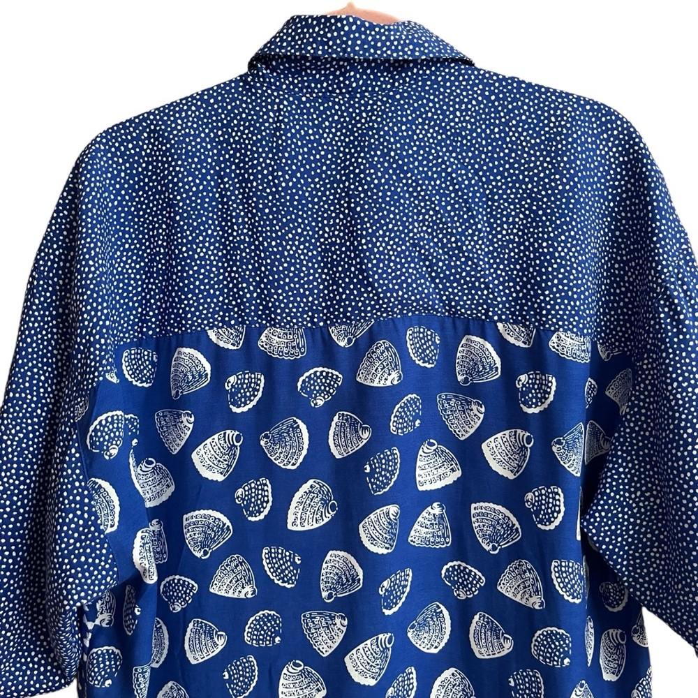 Vintage Weathervane Button Up Top Patchwork Beach… - image 7